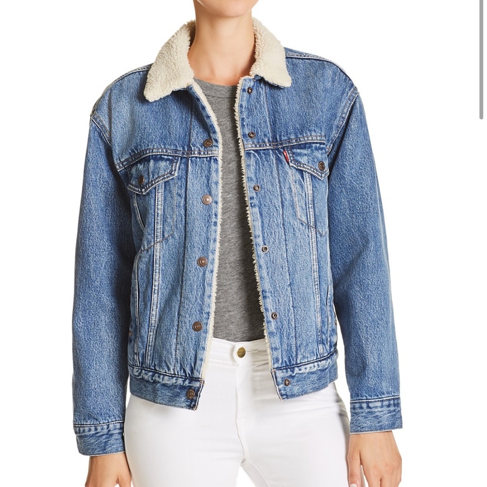 Levi’s Sherpa Trimmed Denim Trucker Jacket